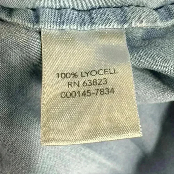 Christopher Banks  Blue Chambre Pullover 1/4 Button Up Long Sleeve Top Size M - Picture 13 of 16